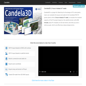 Candela - 3D PV design software for complex terrain